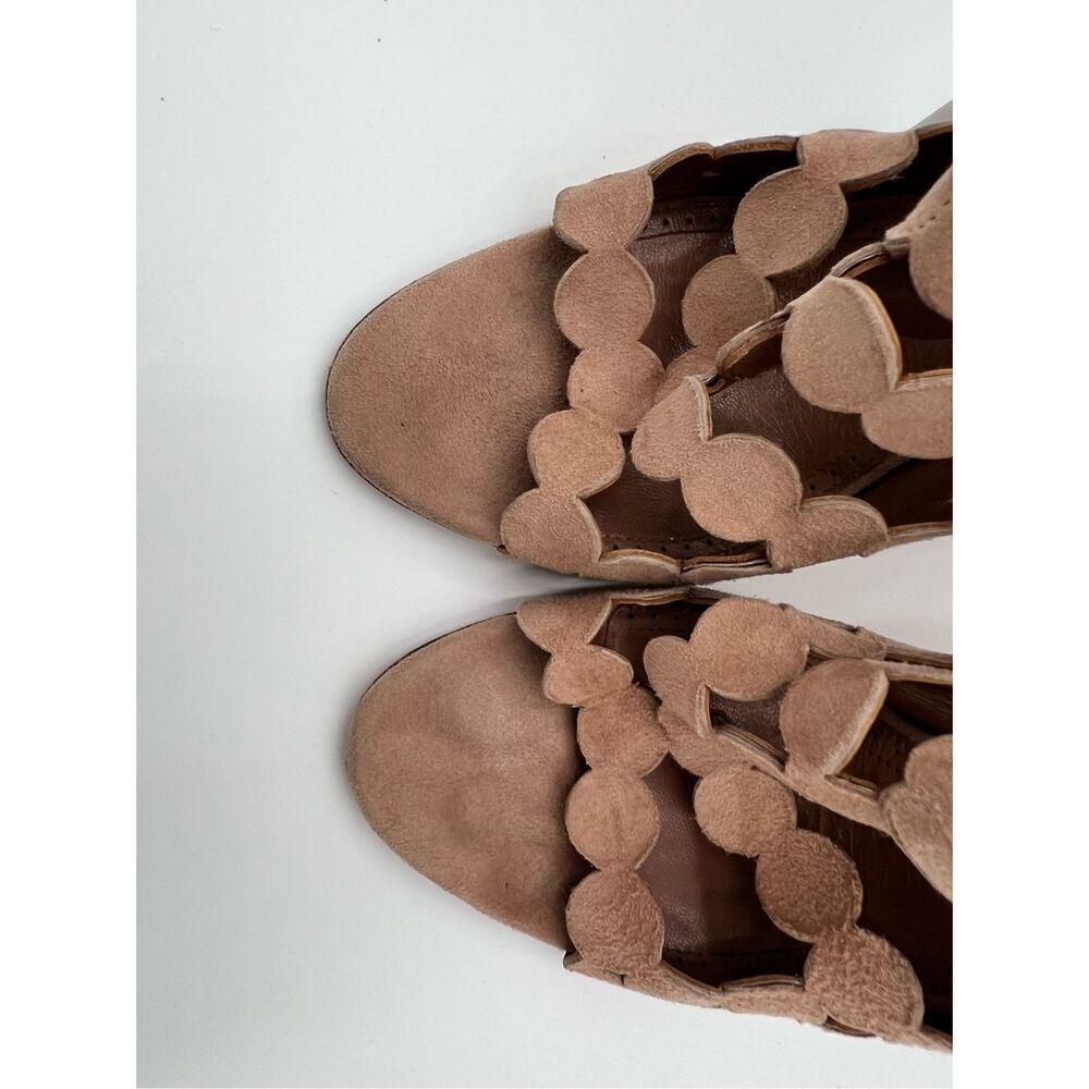 Alaia Paris Laser Cut Suede Booties Sandals Heels Nude Made in Italy 37.5 - Picture 14 of 14